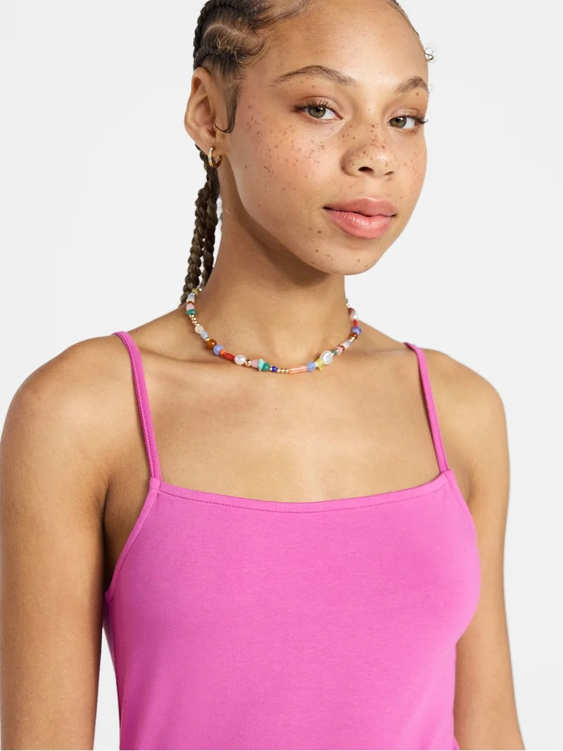 No Boundaries Sleeveless Square Neck Midi Dress, Women's & Women's Plus Sizes XXS-4X | Walmart (US)