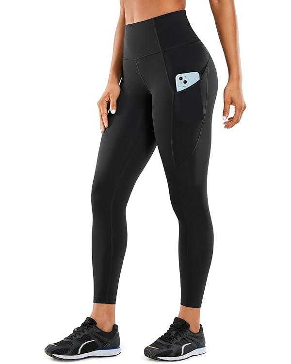 CRZ YOGA Women's Naked Feeling Workout Leggings 25 Inches - High Waisted Yoga Pants with Side Poc... | Amazon (US)