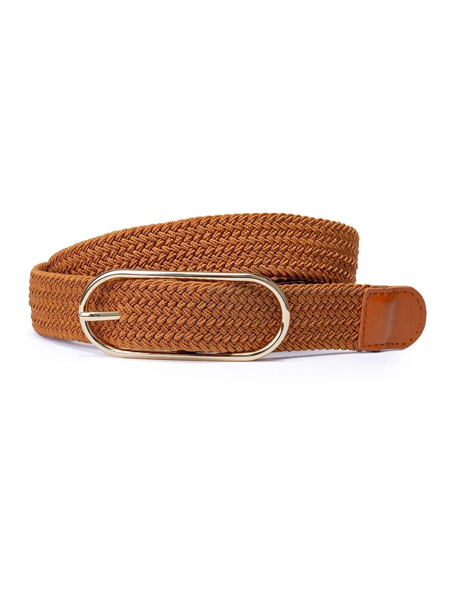 LP | LP by Linea Pelle Women's Woven Stretch Belt, Brown | Walmart (US)