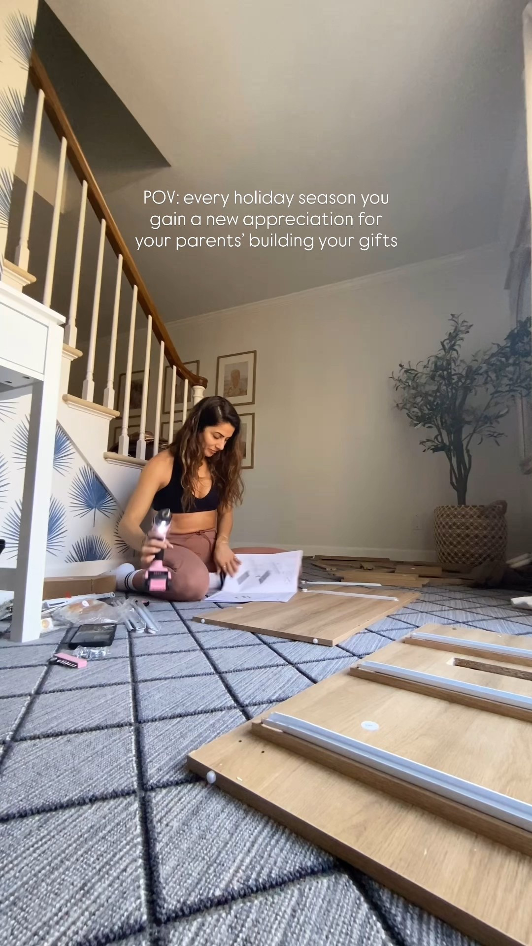 #ad Every year I’m reminded about how much holiday magic was truly due to my mom and now it’s my turn to create the magic…literally 🤣 First furniture assembly of the holiday and I had to actually shut my audio book off and lock in 😭😭 Noelle absolutely LOVED this vanity and chair from @wayfair …perfect for creating your own little moments of magic ✨ #wayfair #WinTheSeason #WayfairPartner 