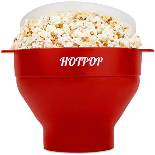 The Original HotPop Silicone Popcorn Maker - Microwave Popcorn Popper - Collapsible Bowl, Heat-Resistant, Easy to Clean, Ideal for Family Movie Nights, 15-Cup Capacity - Cherry | Amazon (US)
