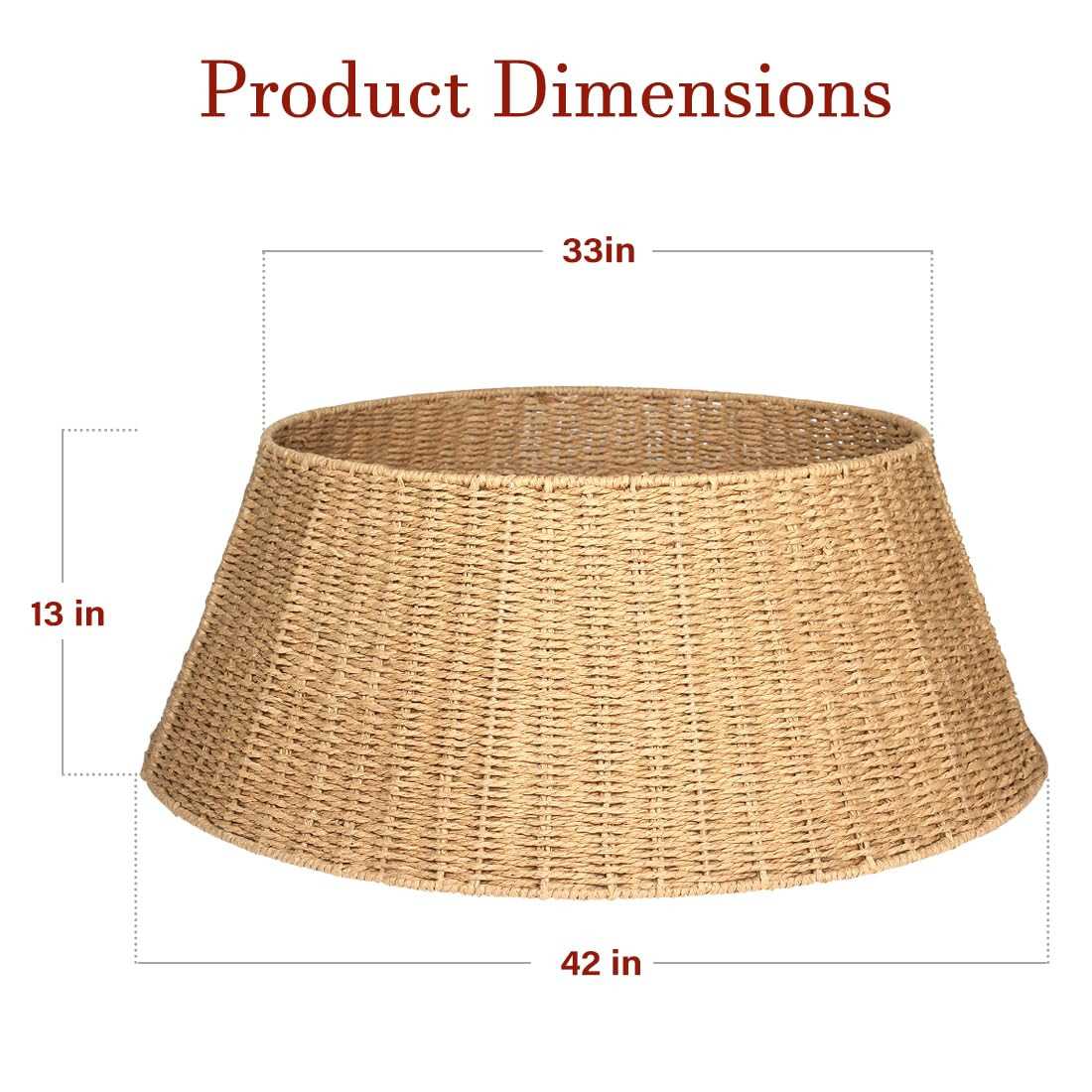 Handmade 42in Christmas Tree Collar Basket Skirt-Elegant Woven Rattan Ring Base Cover-42in Stand ... | Amazon (US)