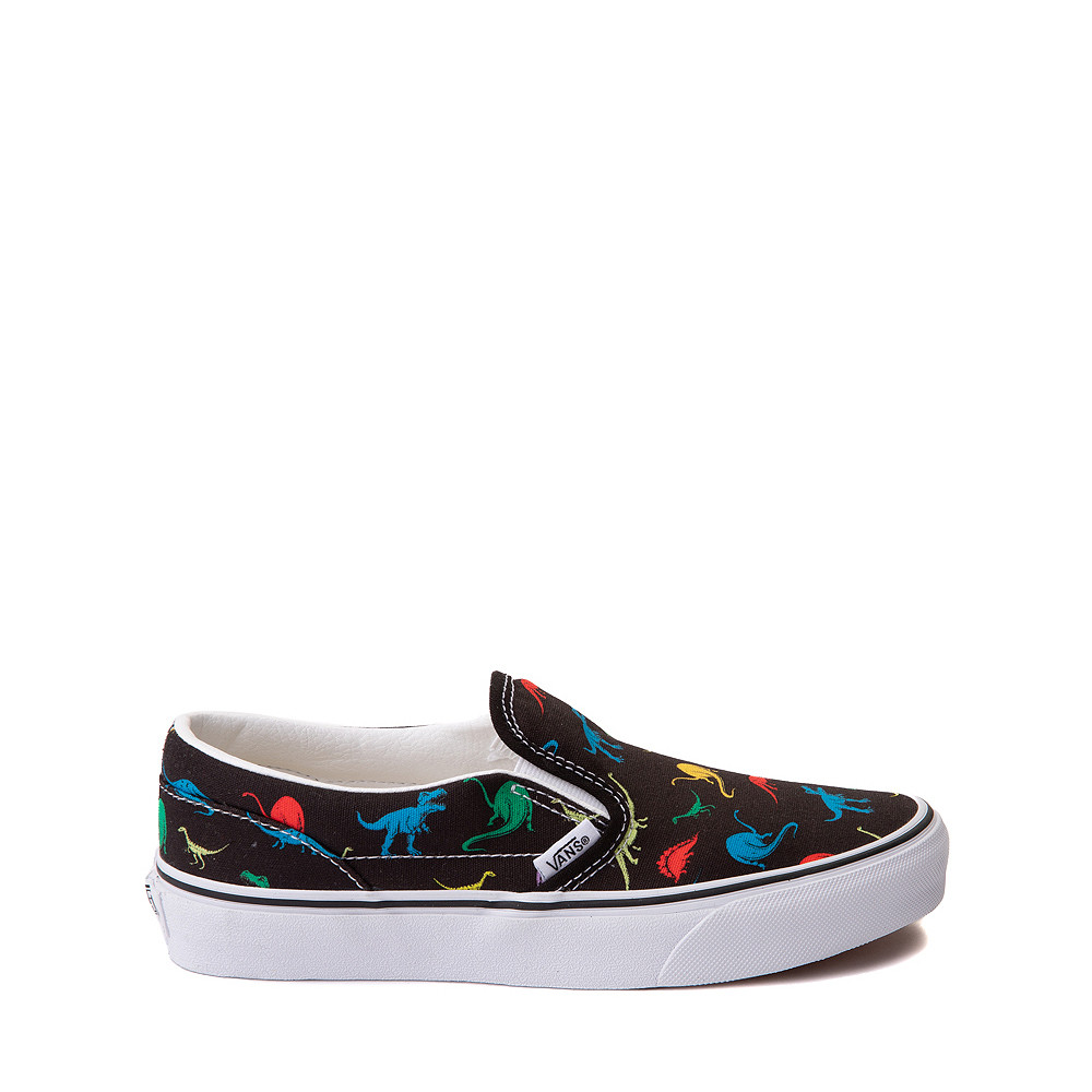 Vans Slip on Skate Shoe - Little Kid - Black / Dinosaurs | Journeys
