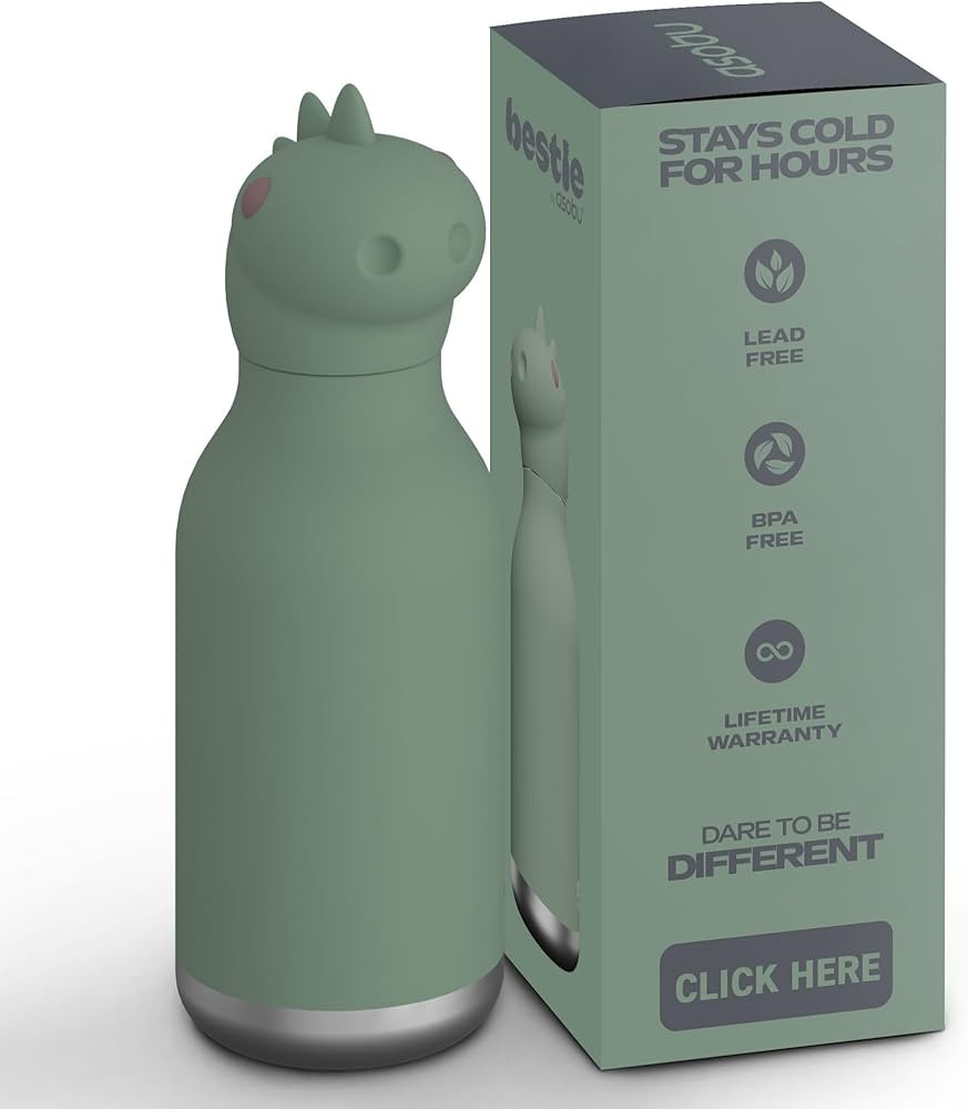 asobu Bestie Bottle Insulated Stainless Steel Water Bottle with Detachable Soft Animal Head Fun D... | Amazon (US)