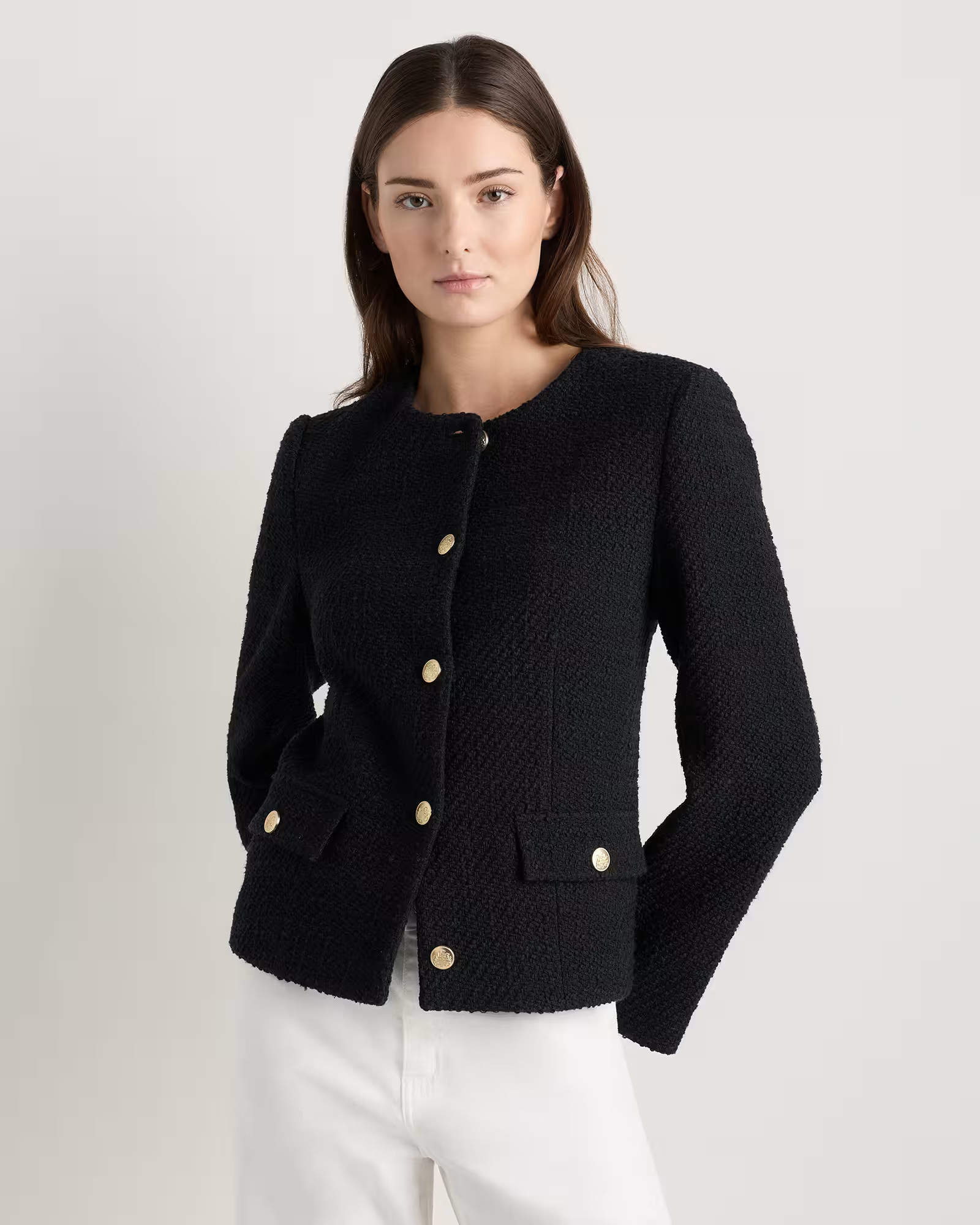 Tweed Collarless Jacket | Quince