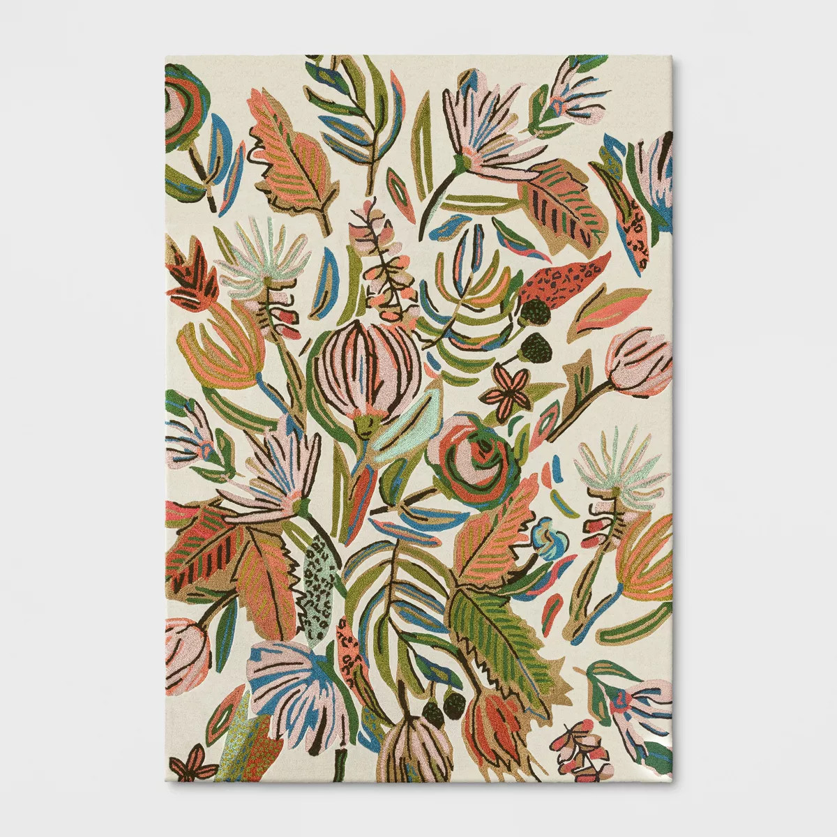7'x10' Floral Wool Tufted Area Rug Pink/White - Threshold\u2122: Bohemian Botanical Medium Pile I... | Target