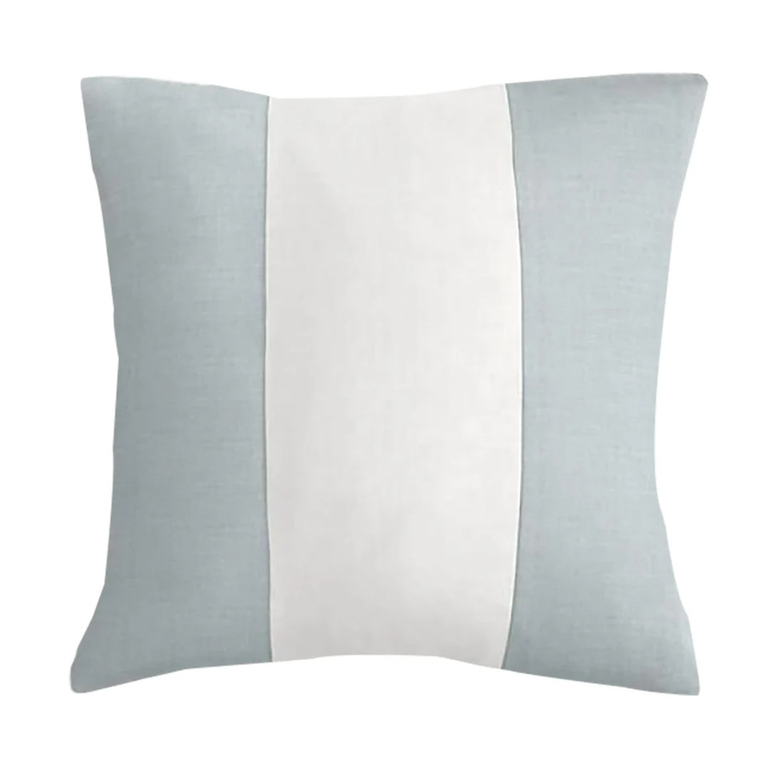 Pillow Cover Light Blue and White 100% Italian Linen - Etsy | Etsy (US)