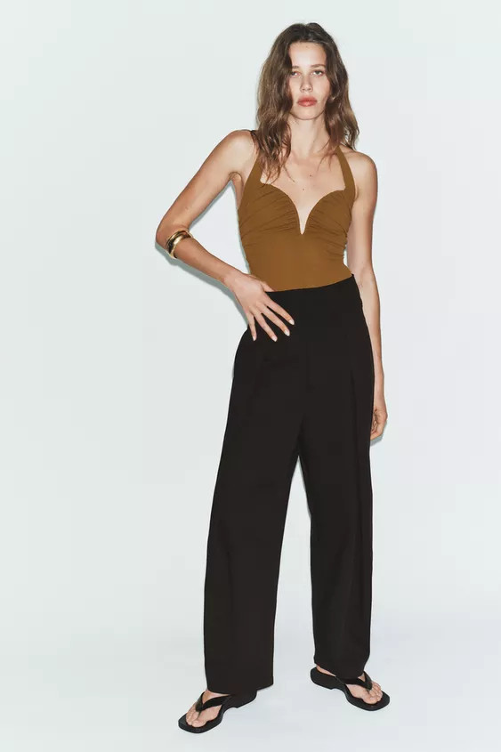 DRAPED HALTER BODYSUIT | Zara US