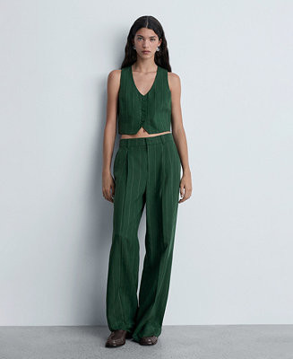 Mango Women's Striped Lyocell Pants - Macy's | Macy's