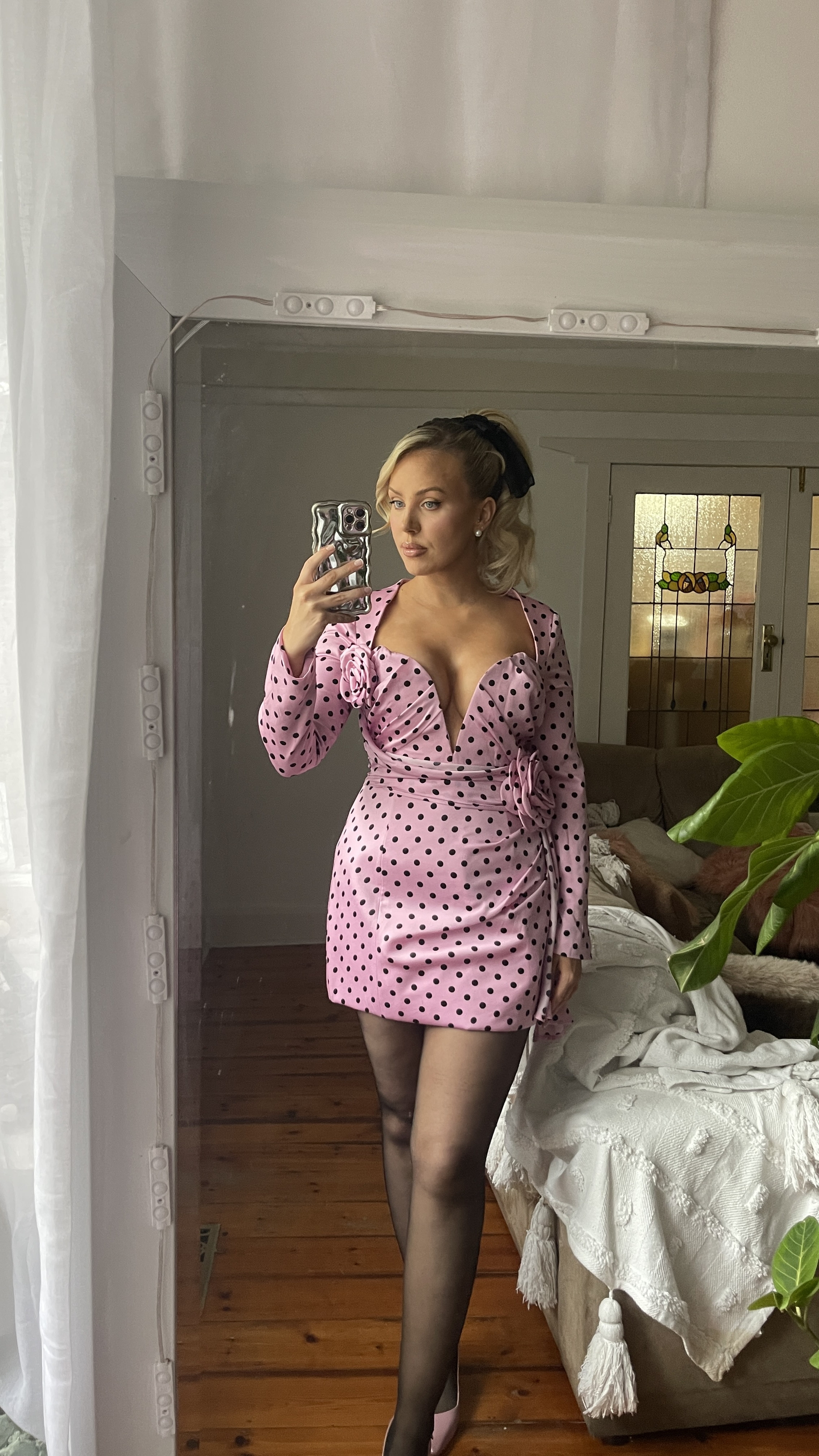 Cute pink polka dot long sleeve atoir dress with flower details. Also comes in white


#LTKspring #LTKwedding #LTKstyletip