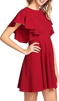Romwe Women's Stretchy A Line Swing Flared Skater Cocktail Party Dress | Amazon (CA)