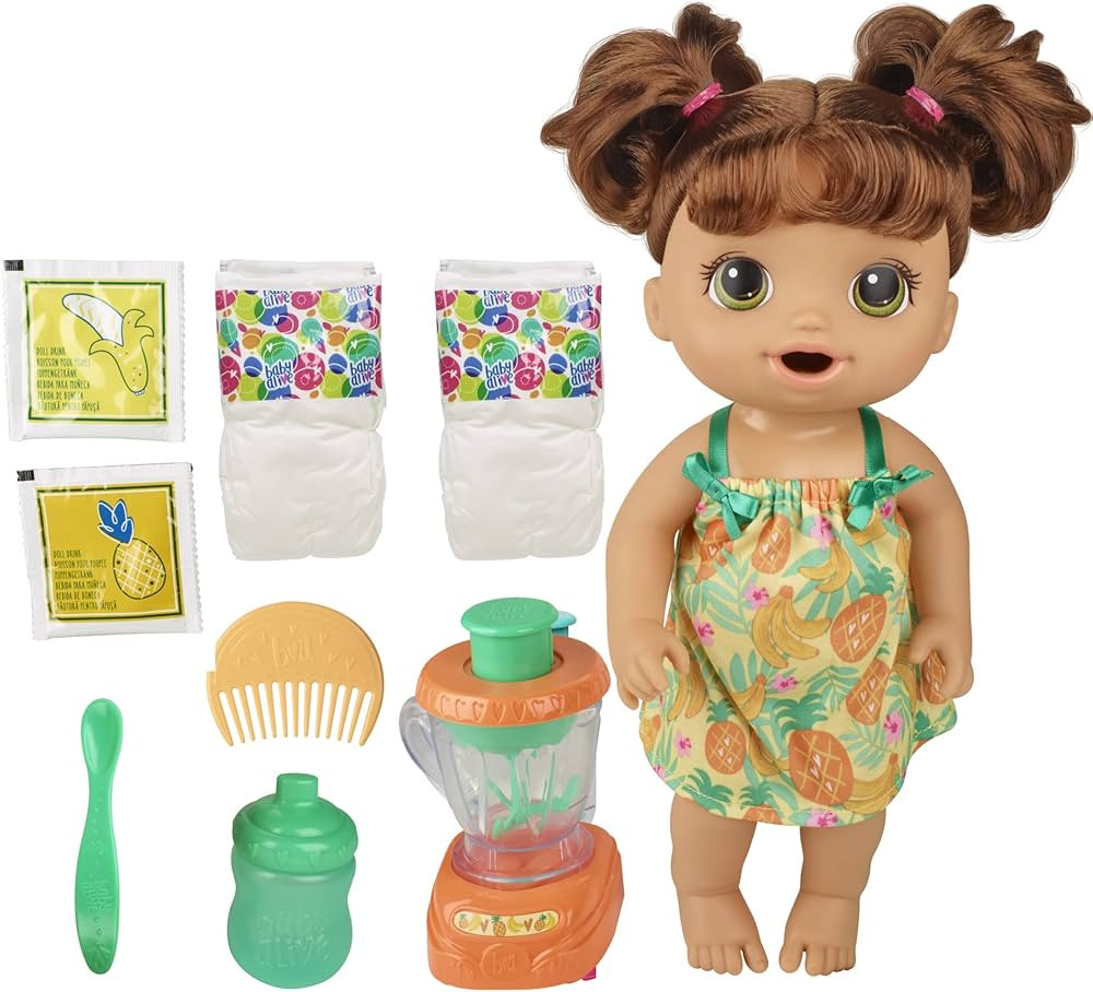 Baby Alive Magical Mixer Baby Doll Tropical Treat with Blender Accessories, Drinks, Wets, Eats, B... | Amazon (US)