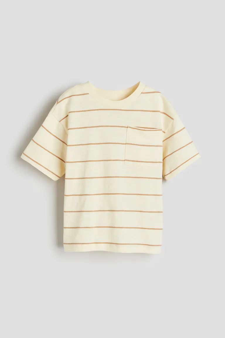 Chest-pocket T-shirt - Beige/striped - Kids | H&M US | H&M (US + CA)