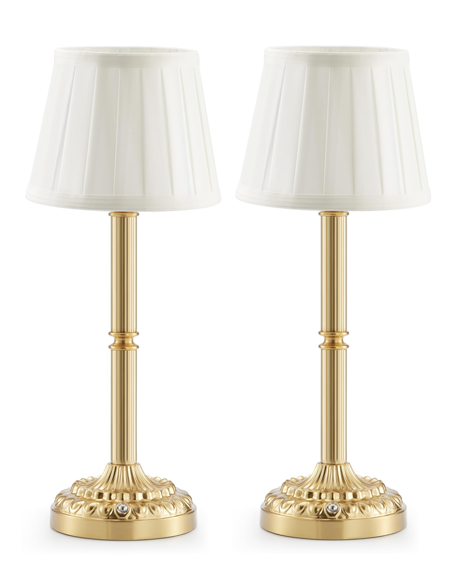 Rechargeable Cordless Table Lamps Set of 2 with Fabric Shade – Small Battery Operated Lamp, 3-W... | Amazon (US)