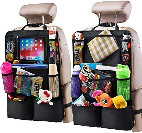 H Helteko Backseat Car Organizer, Kick Mats Back Seat Protector with Touch Screen Tablet Holder, ... | Amazon (US)