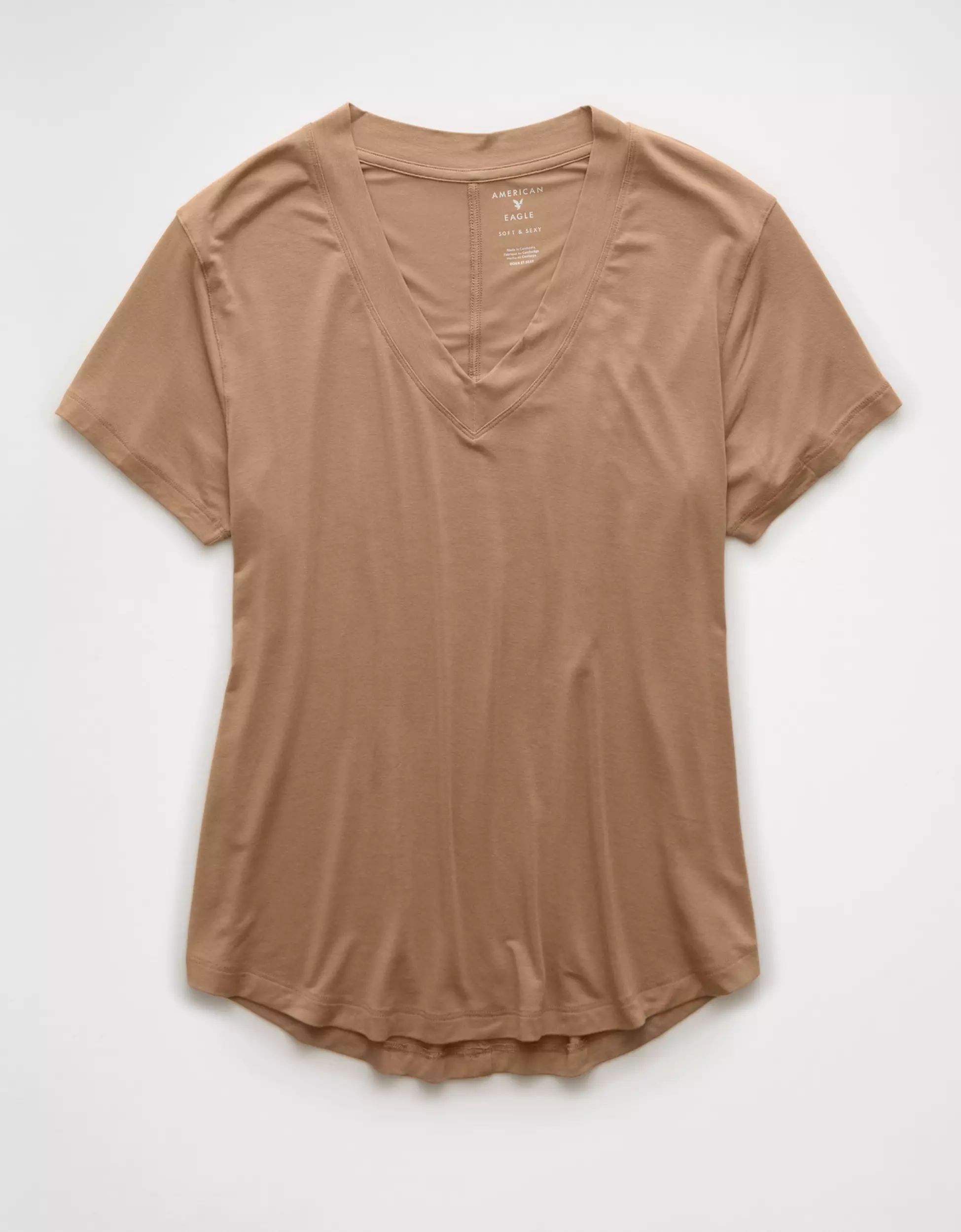 AE Soft & Sexy Oversized V-Neck T-Shirt | American Eagle Outfitters (US & CA)