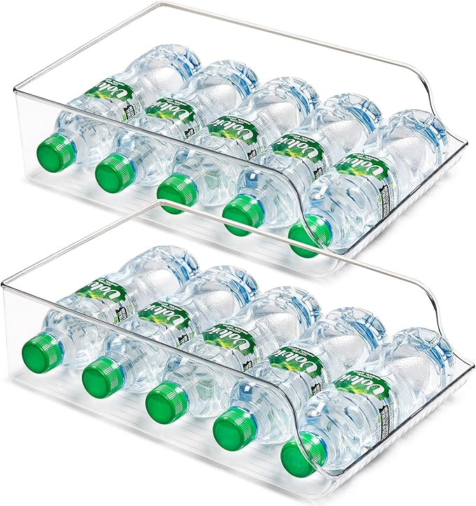 Vtopmart 2 Pack Plastic Fridge Water Bottle Storage Organizer Bins, Drink and Soda Can Holder for... | Amazon (US)