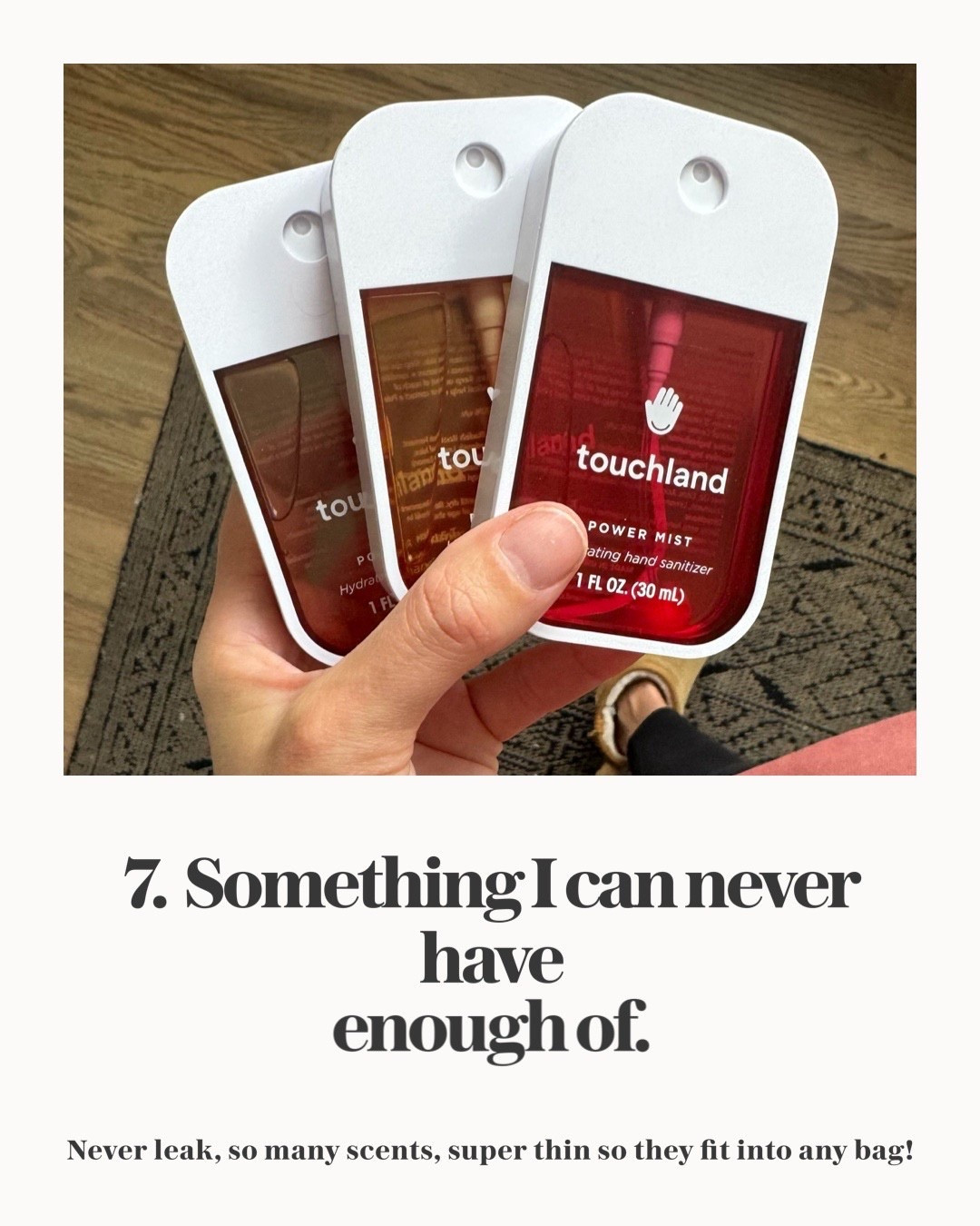 The touchland hand sanitizer is one of my favorite finds of 2025! If you know, you know! Smells great and doesn’t leave your hands feeling sticky! 

#LTKKids #LTKmomlife #LTKselfcare