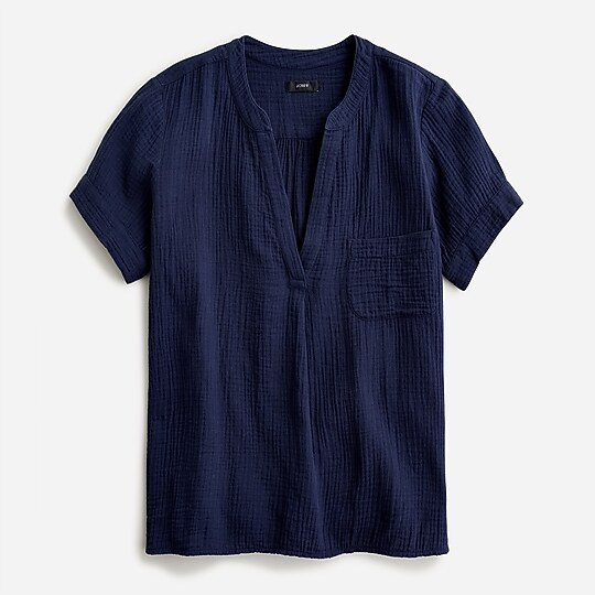 V-neck soft gauze popover | J. Crew US