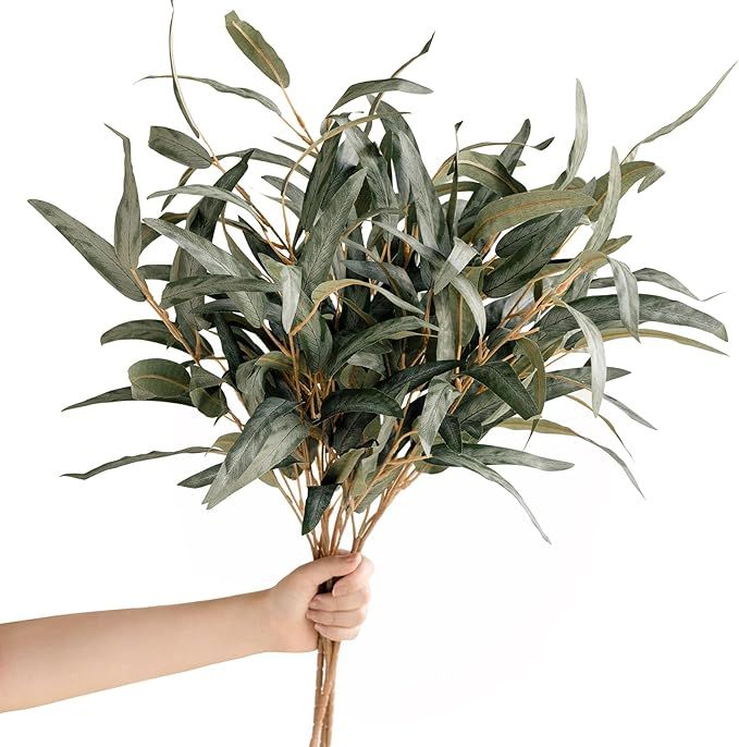 Ling’s Moment Artificial Plants Salix Leaves Branches,4Pcs 17.5"Tall Sage Green Fake Willow Gre... | Amazon (US)