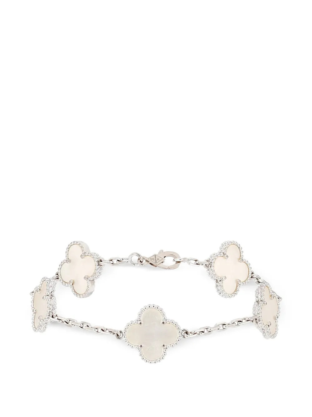Van Cleef & Arpels 2010s Alhambra mother-of-pearl bracelet - Silver | Farfetch Global