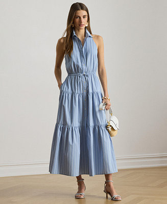 Women's Striped Spread Collar Shirt-Dress | Macy's
