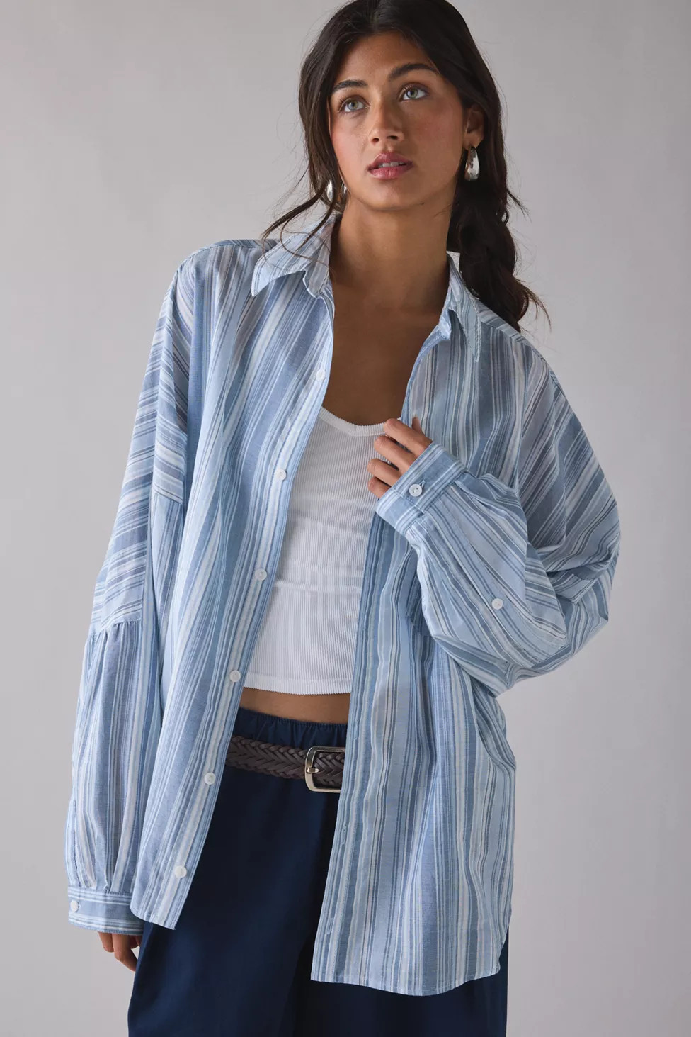 BDG Alex Breezy Cotton Oversized Button-Down Shirt | Urban Outfitters (US and RoW)