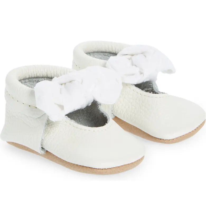 Freshly Picked Knotted Bow Moccasin Crib Shoe | Nordstrom | Nordstrom