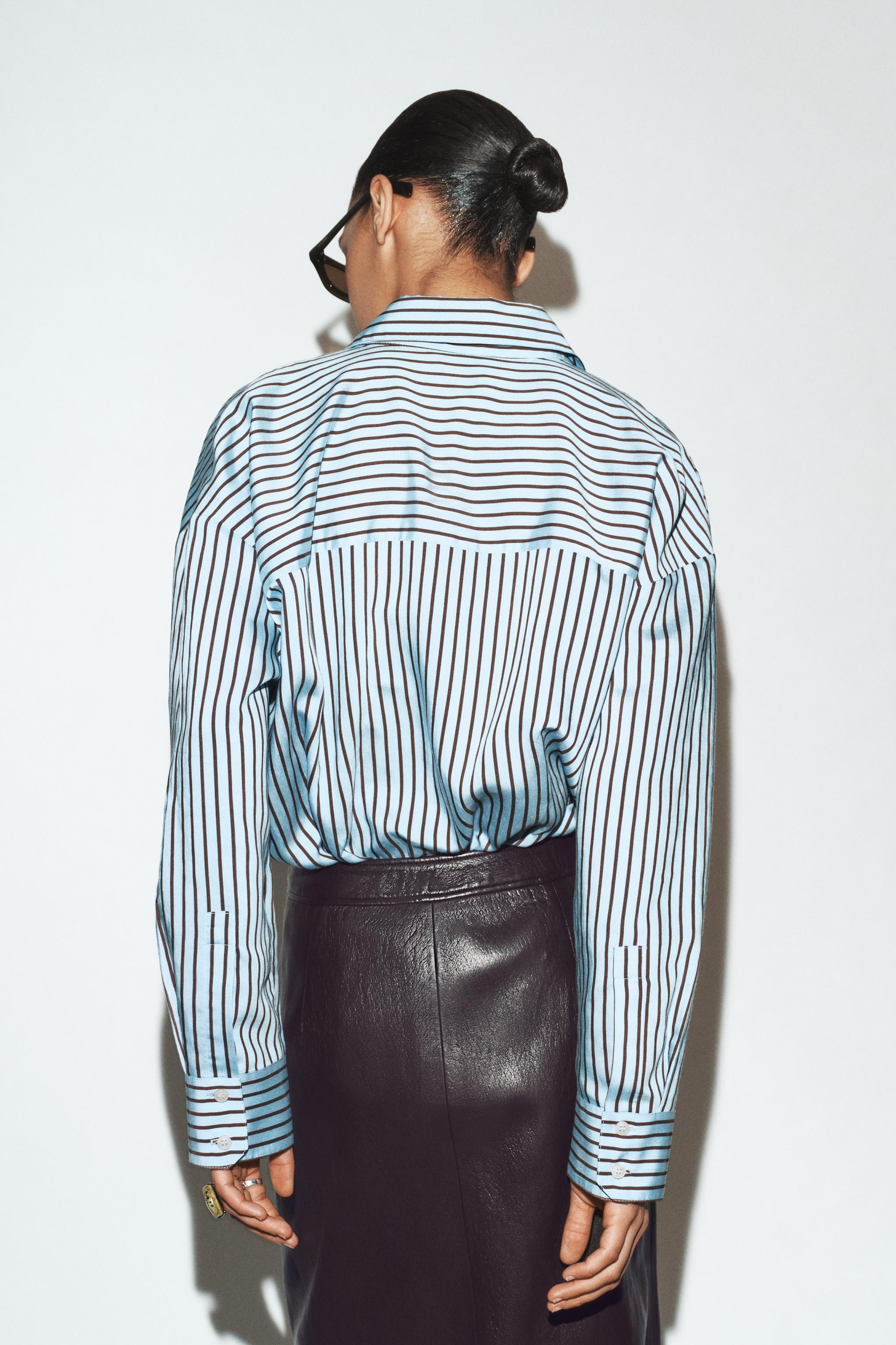 OVERSIZE STRIPED POPLIN SHIRT | Zara UK