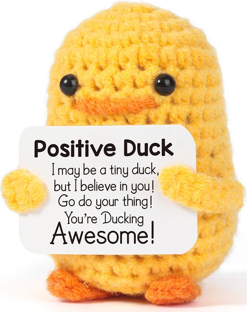 MBL Inspirational Crochet Positive Duck – Handmade Emotional Cheer Support Funny Pickle Potato ... | Amazon (US)