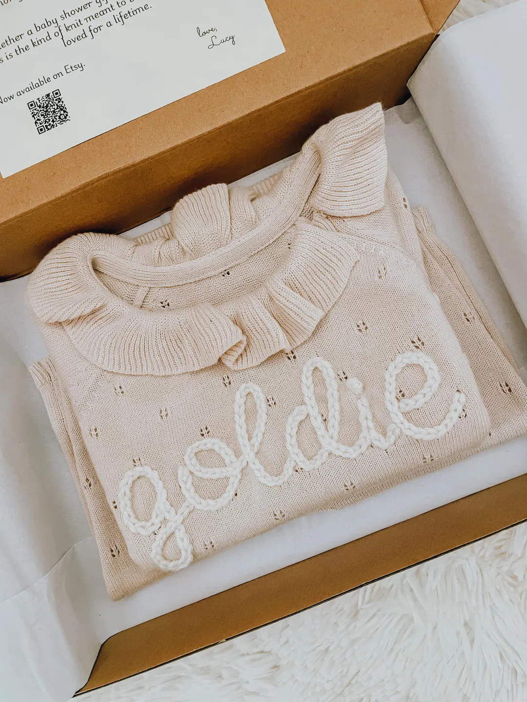 Hand-embroidered Newborn Sweater Set – Personalized Baby Name Outfit | Custom Knit Baby Gift | ... | Etsy (US)