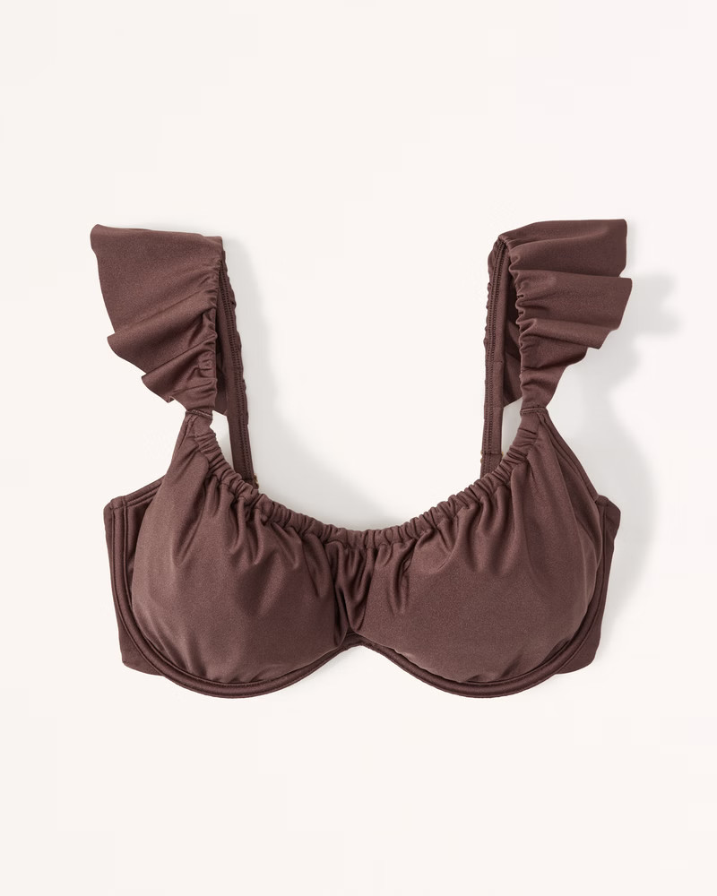 Curve Love Ruffle Strap Underwire Bikini Top | Abercrombie & Fitch (US)