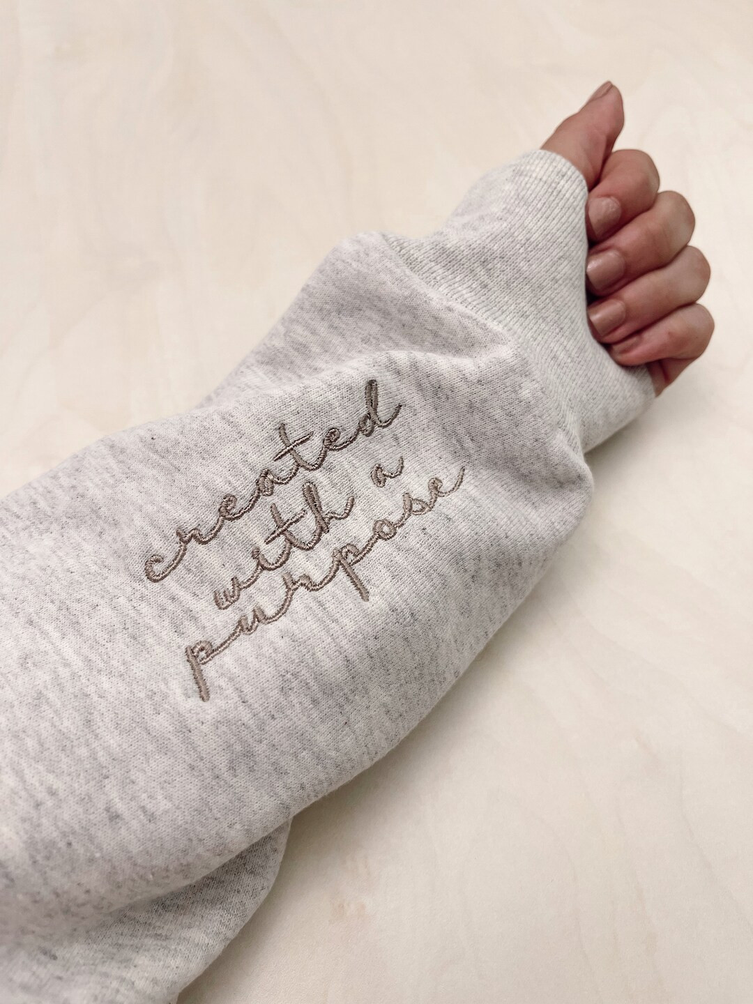 Created With A Purpose Embroidered Sweatshirt  Embroidered - Etsy | Etsy (US)
