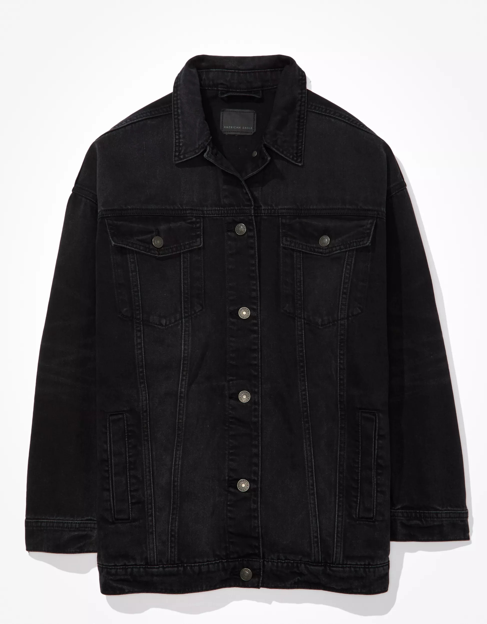 AE Oversized Denim Boyfriend Jacket | American Eagle Outfitters (US & CA)