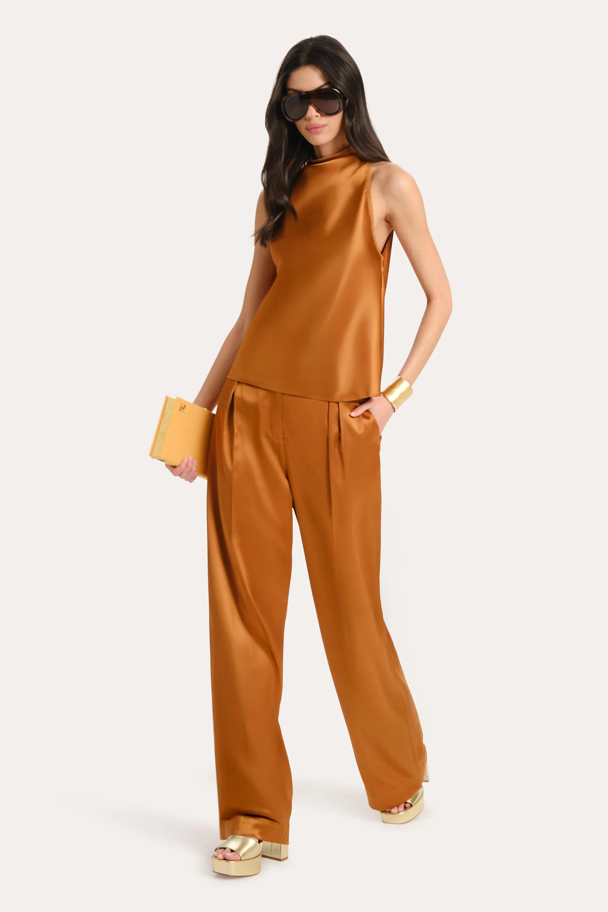 Kaia Satin Wide Leg Pant | Elie Tahari