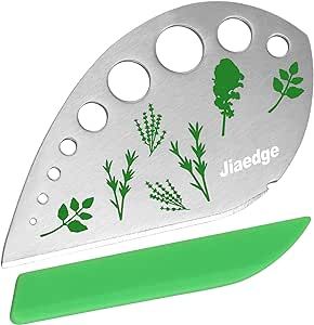 Herb Stripper, Jiaedge Green 9 holes Stainless Steel Kitchen Herbs Leaf Stripping Tool, Metal Her... | Amazon (US)