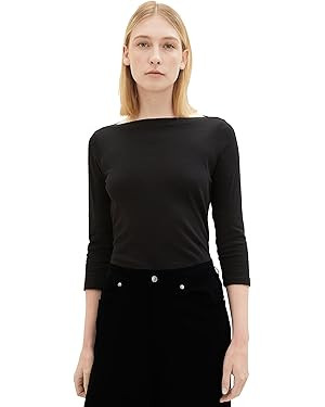 TOM TAILOR Damen Basic T-Shirt mit 3/4-Arm | Amazon (DE)