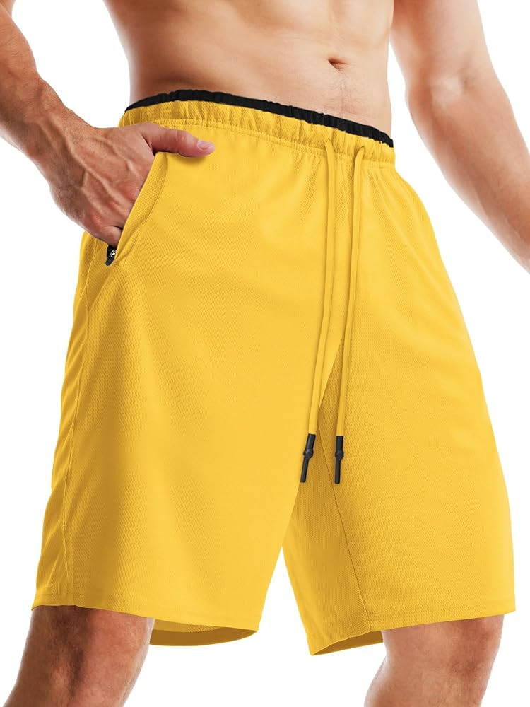 Aolesy Mens Workout Shorts 5"/7"/10" with Zipper Pockets Lightweight Athletic Shorts Linerless fo... | Amazon (US)