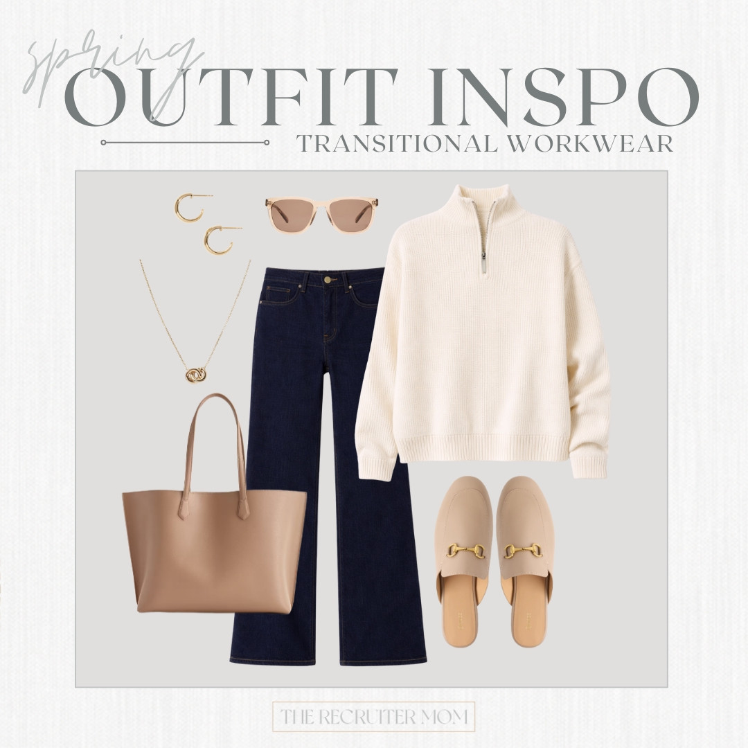 Neutral quarter zip sweater with dark denim and loafers. Cozy but pulled together.
#elevatedcasual #springuniform 

 

#LTKSeasonal #LTKOver40 #LTKMidsize