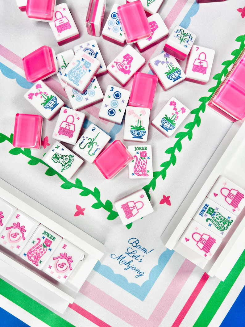 Mahjong Tiles Grandmillennial and Matching Neoprene Mat - Etsy | Etsy (US)