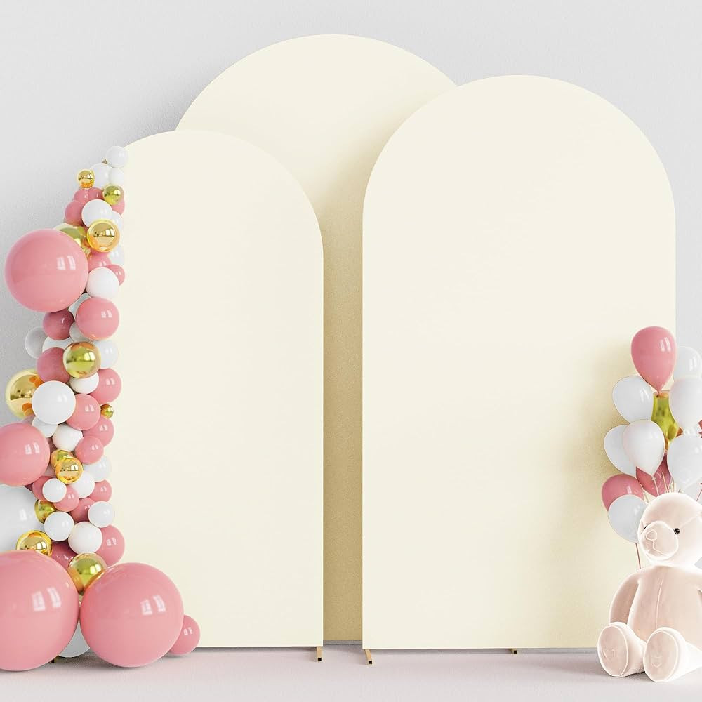 Wokceer Wedding Arch Cover (7.2FT, 6.6FT, 6FT) Set of 3 Spandex Fitted Wedding Arch Stand Covers ... | Amazon (US)
