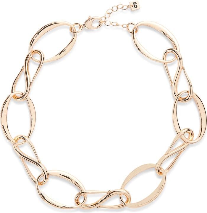 Open Edit Oval Swirl Link Collar Necklace Gold Necklace Necklaces Summer Outfits Fall Outfits 2022 | Nordstrom