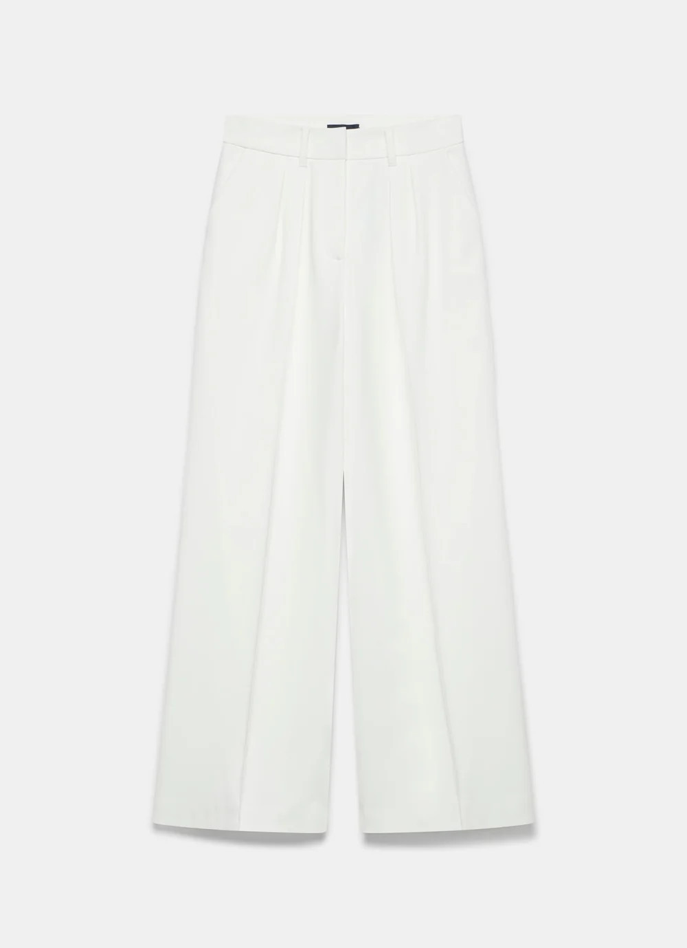 Cream Pleated Wide Trousers | Mint Velvet