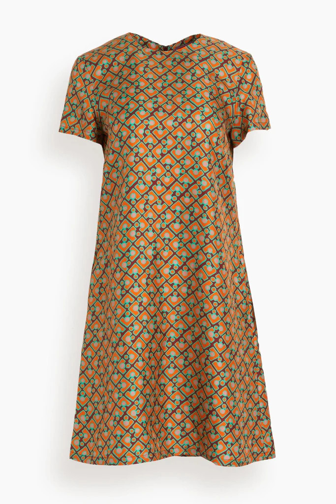 Mini Swing Dress in Puzzle Bordeaux | Hampden Clothing