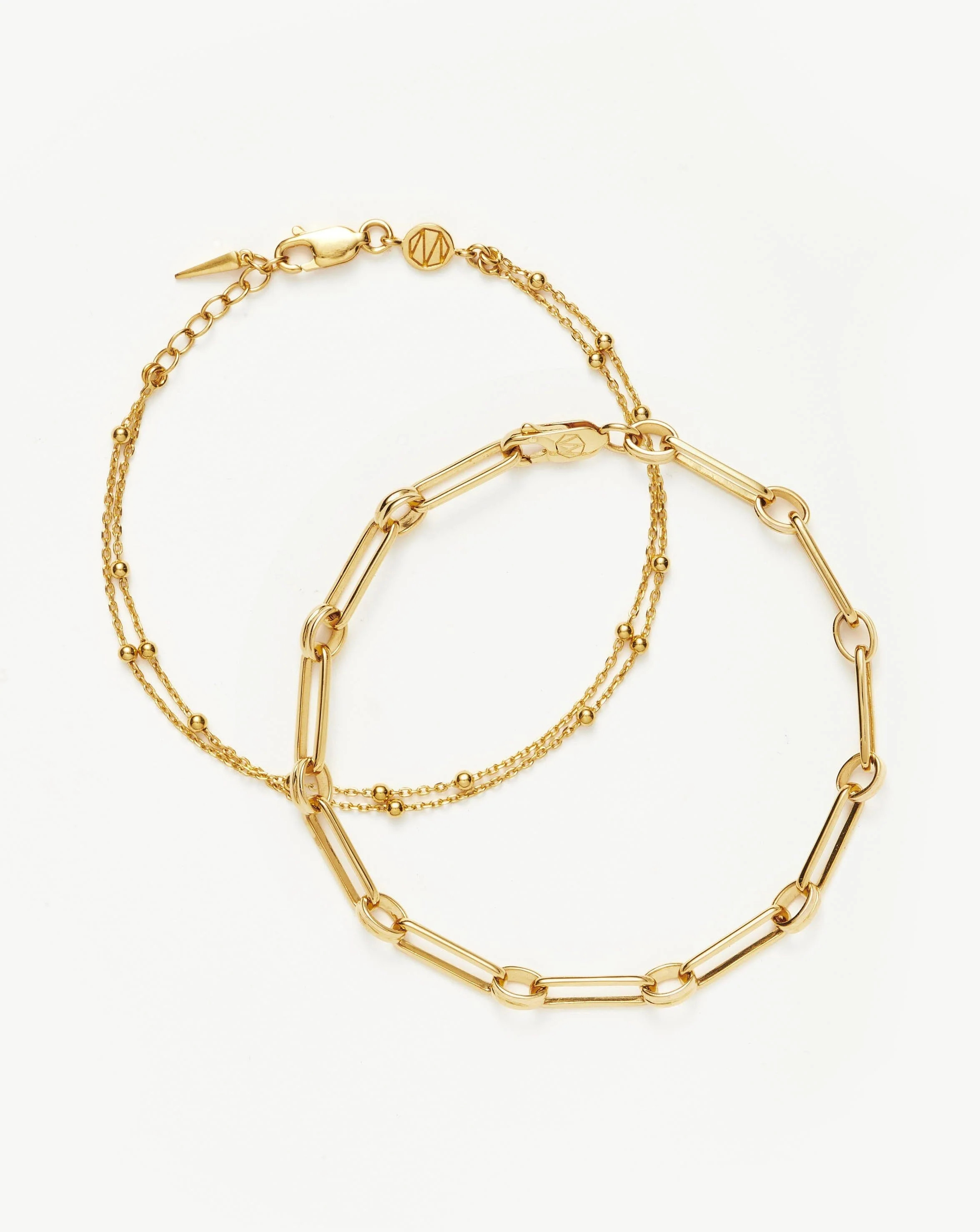 Aegis Double Chain Bracelet Set | 18ct Gold Vermeil | Missoma UK