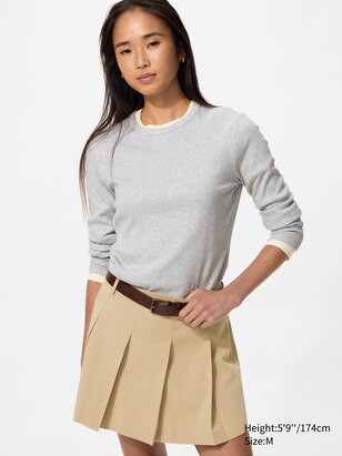 WOMEN'S SOFT RIBBED CREW NECK LONG SLEEVE T-SHIRT | UNIQLO AU | Uniqlo Australia