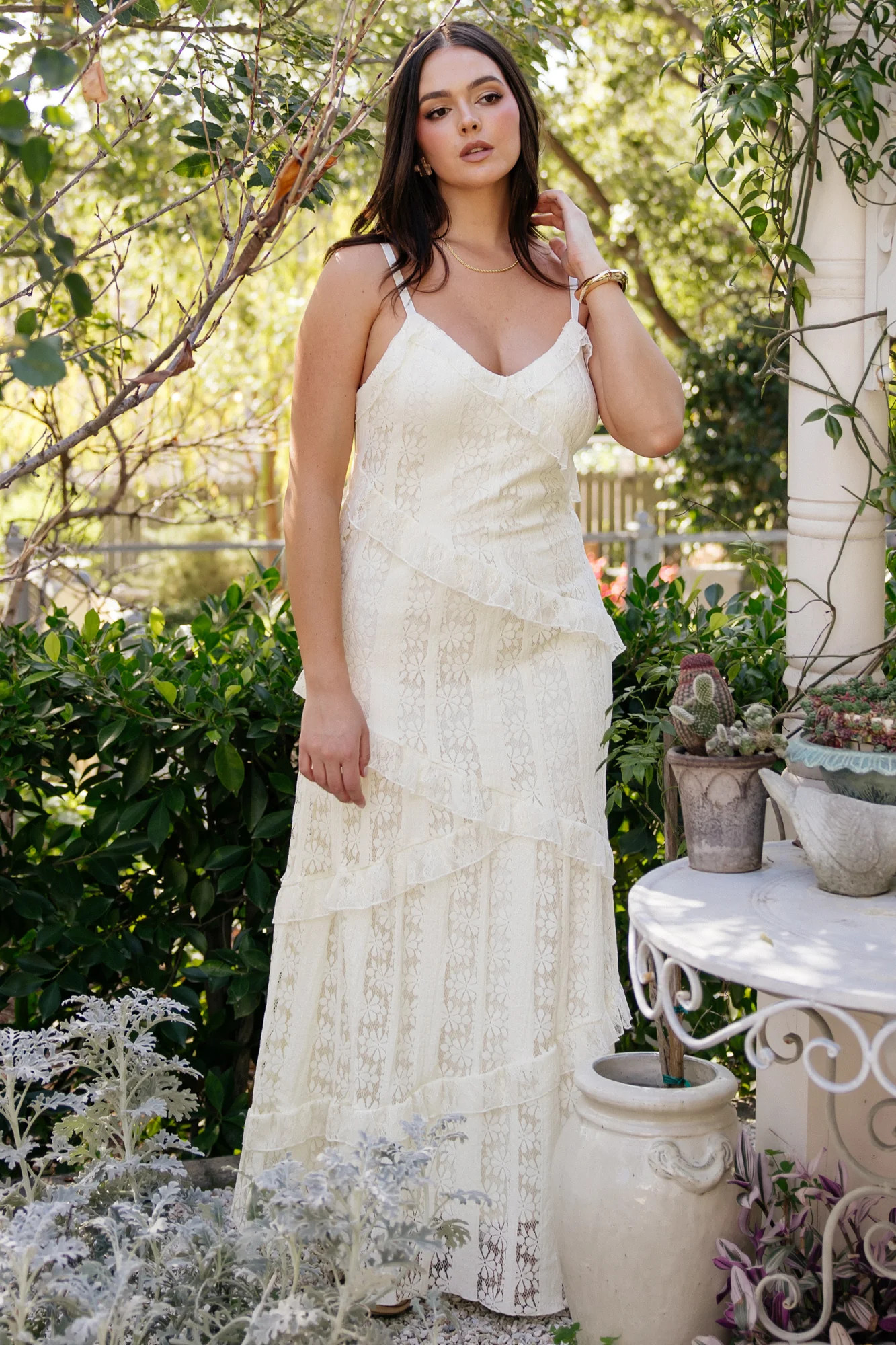 Annabelle Lace Maxi Dress | Cream | Baltic Born
