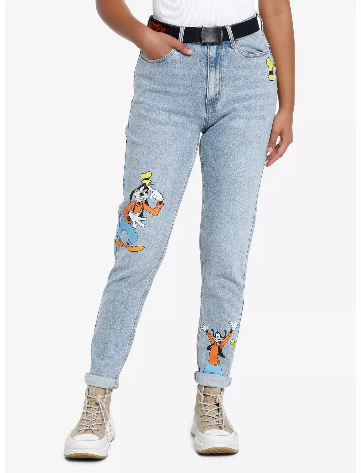 Disney Goofy Mom Jeans With Belt | Hot Topic