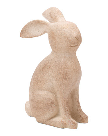 10in Resin Sitting Woodgrain Rabbit | TJ Maxx