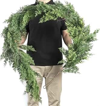 Artgar 6 Ft Christmas Cedar Garland - Realistic Greenery Cypress Garlands - Real Touch Artificial... | Amazon (US)